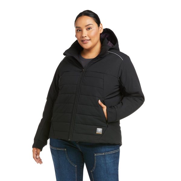 Ariat Women's Rebar Valkyrie Stretch Canvas Insulated Jacket-Black