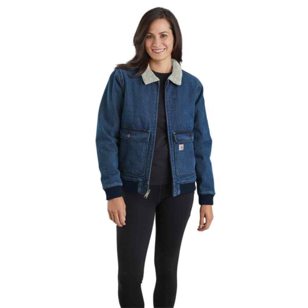 Carhartt Women's Relaxed Fit Denim Sherpa-Lined Jacket